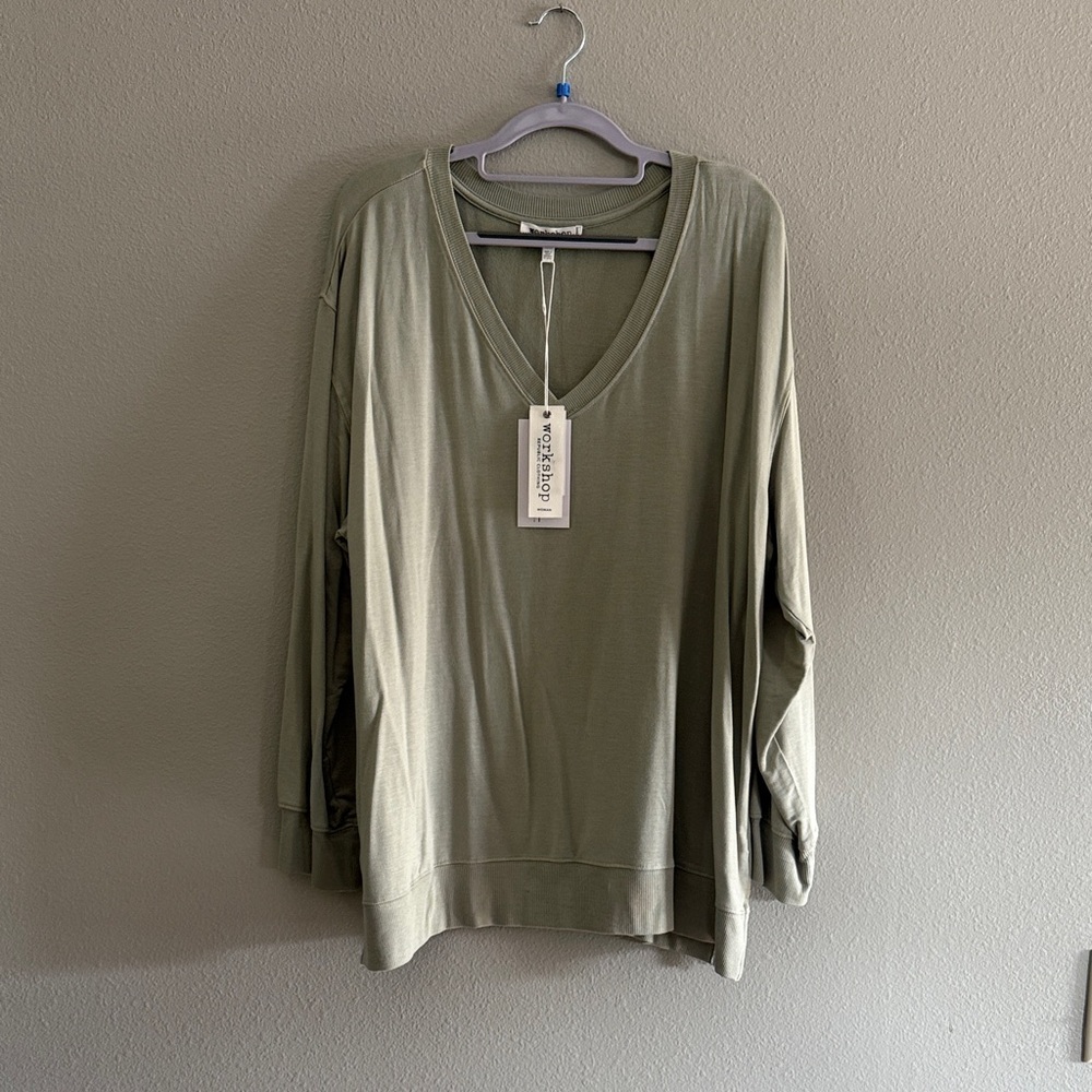 Workshop Sage Long Sleeve V-Neck Top
